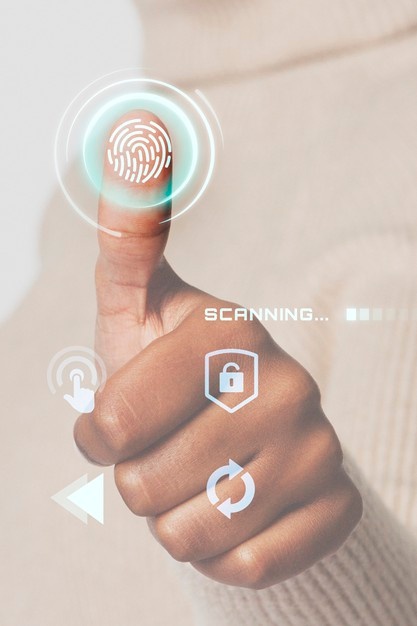 woman-scanning-fingerprint-with-futuristic-interface-smart-technology_53876-98528
